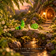 The Long Way Home – Clover Caterpillar & Ivy Trail Snail Pendant / Charm Pair
