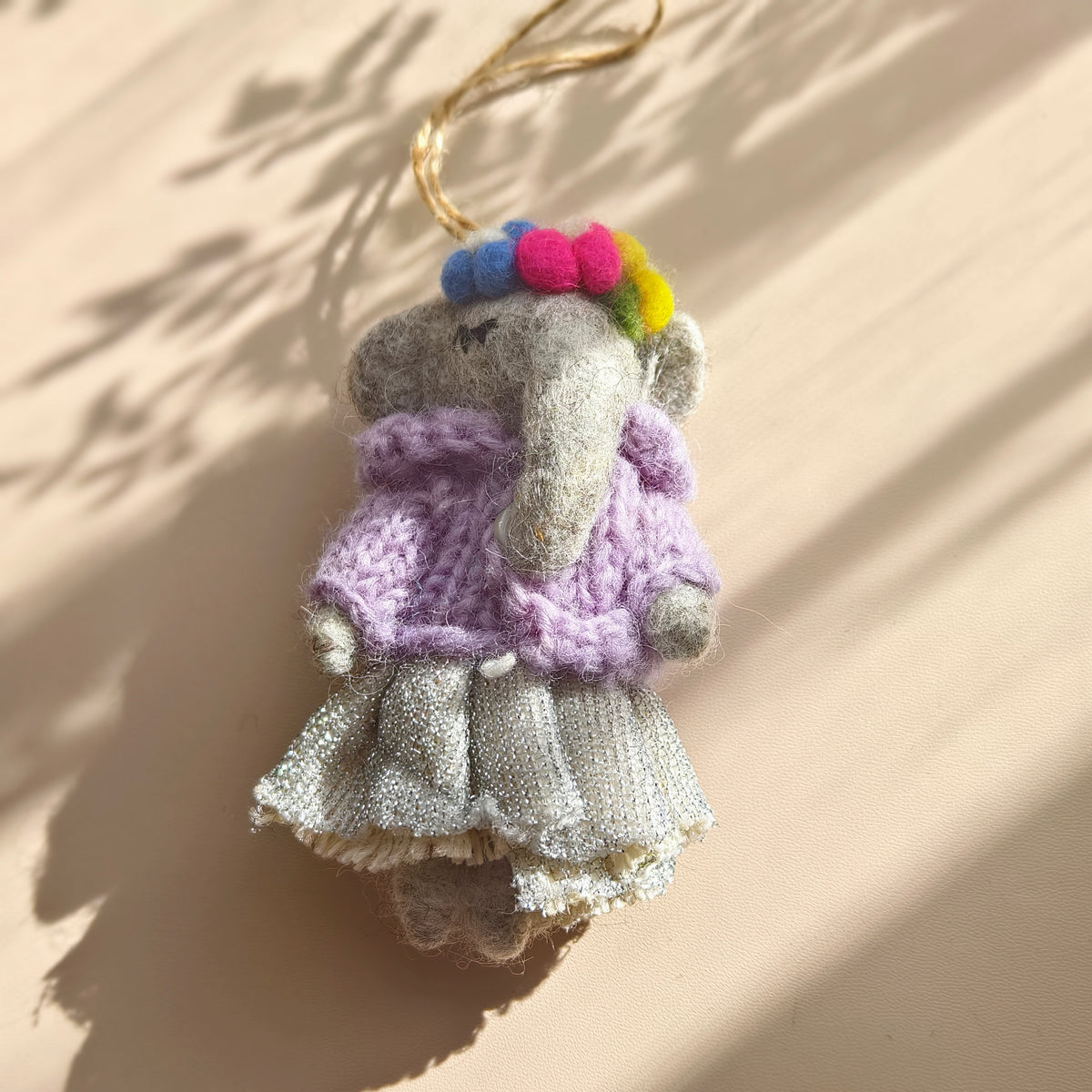 Elephant Companions – Handmade Wool Felt Elephant Ornaments