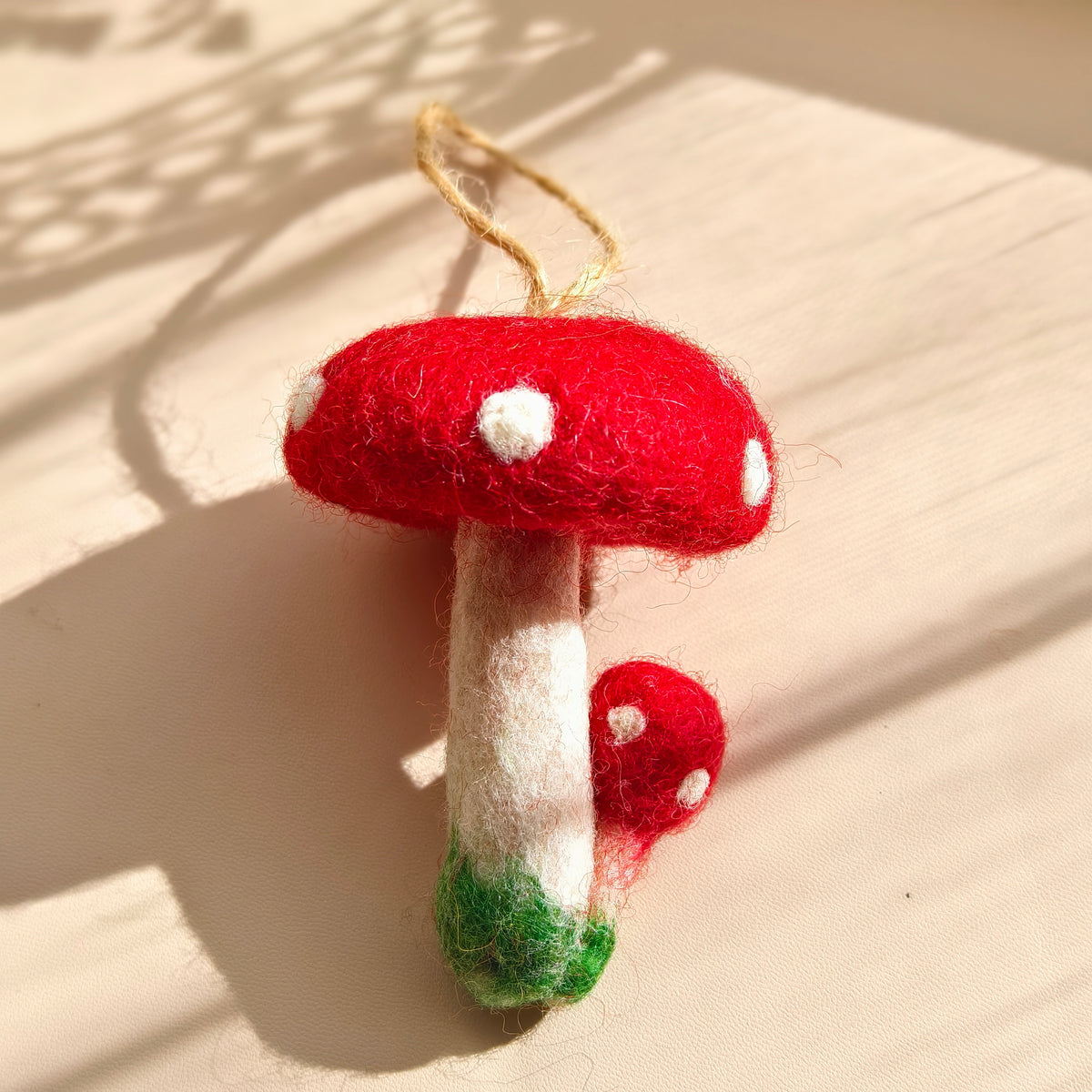 Little Mushroom Friends Keyrings & Ornaments – Handmade Wool Felt