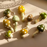 Woodland Mushroom Ornaments – Handmade Wool Felt