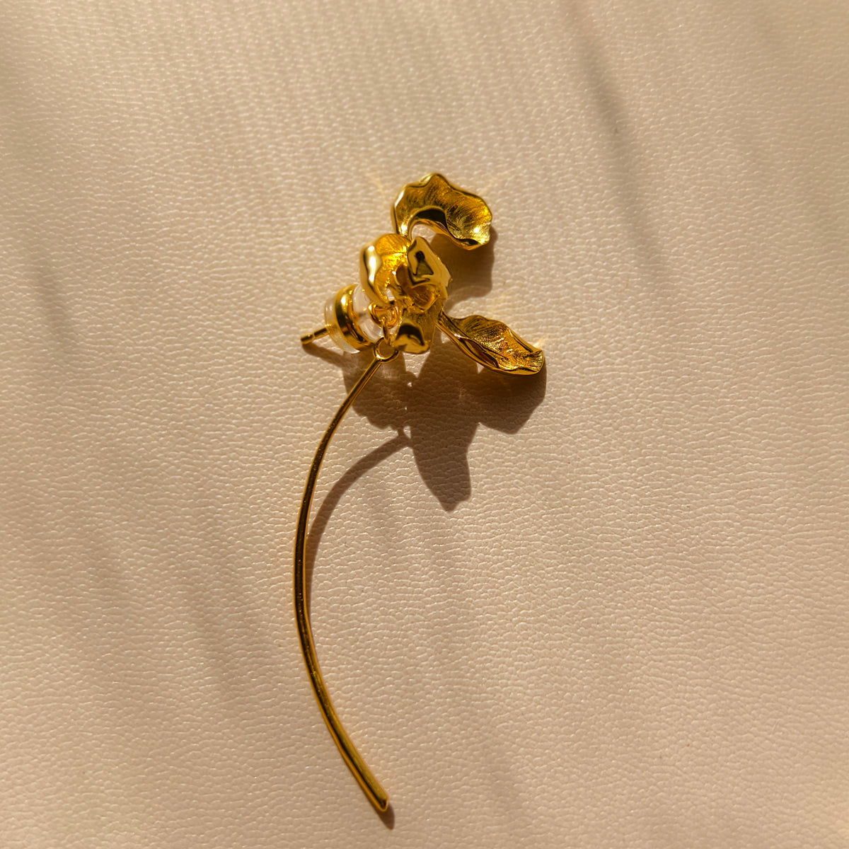 Keep My Spring Iris Convertible Earrings – Detachable Stem, Two Ways to Wear – Gold & Silver-Plated Copper, S925 Posts
