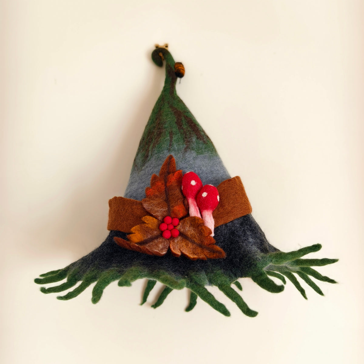 The Mushroom Grove – Handmade Wool Felt Fairy Hat