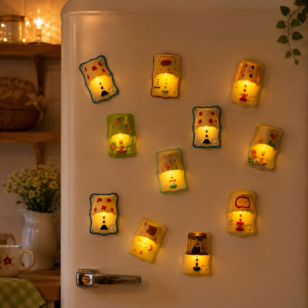 Retro Ceramic Fridge Night Light – Magnetic Design
