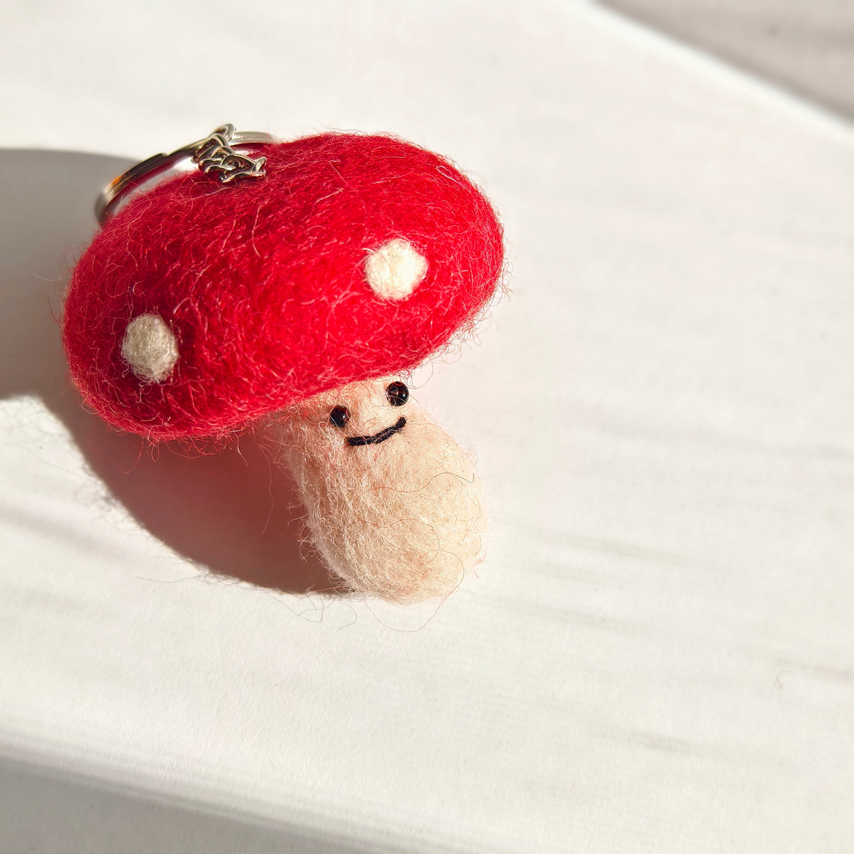 Little Mushroom Friends Keyrings & Ornaments – Handmade Wool Felt