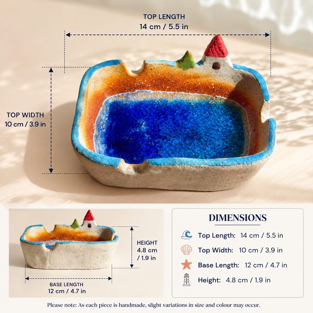 Hidden Cove Ashtray & Cigar Rest – Handmade Ceramic