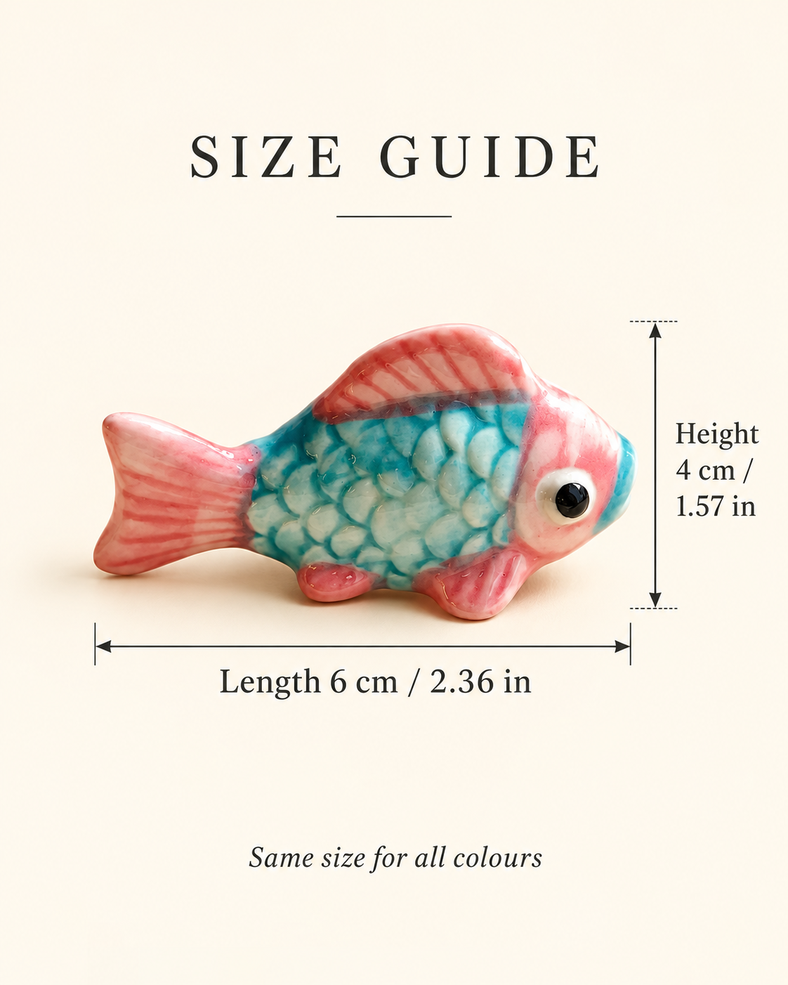 A Little Shoal from the Shore – Colourful Ceramic Fish Figurine