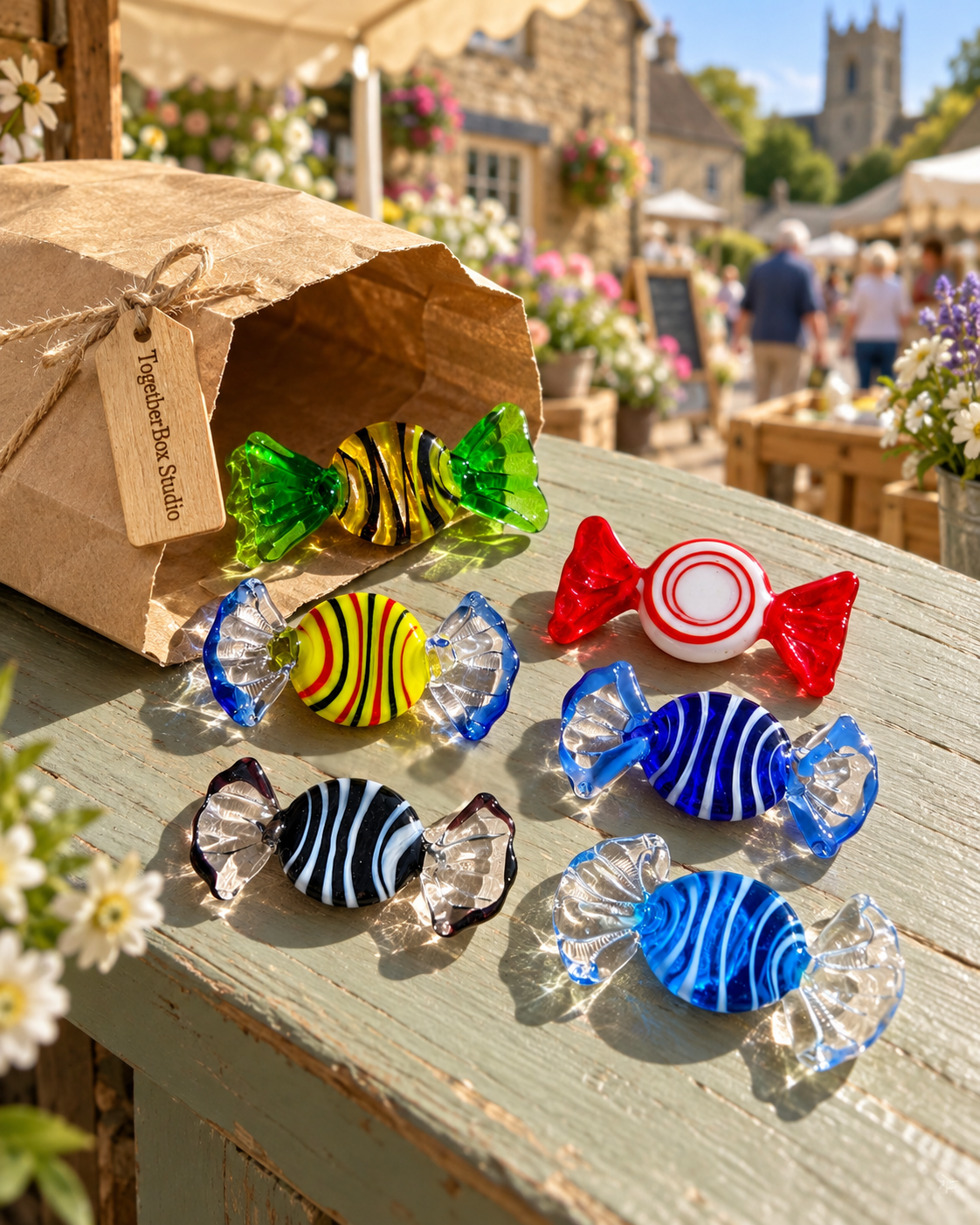 A Pocketful of Colour – Lampwork Glass Sweet Ornaments