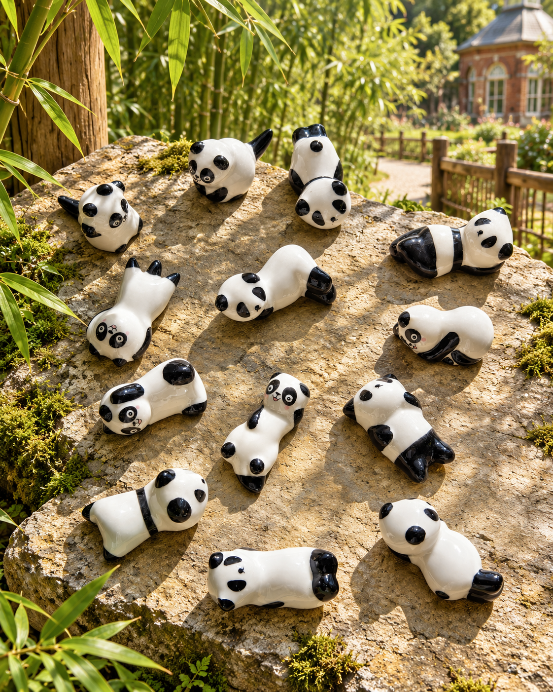 Little Pandas at Their Own Pace – Ceramic Panda Figurines