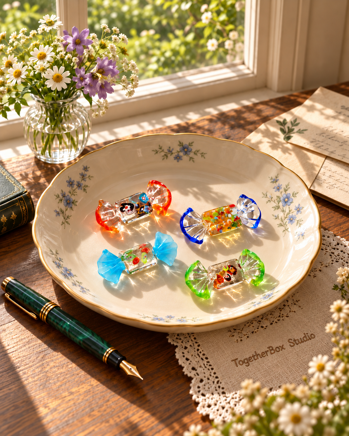 A Little Sweetness in Bloom – Coloured Glass Sweet Ornaments