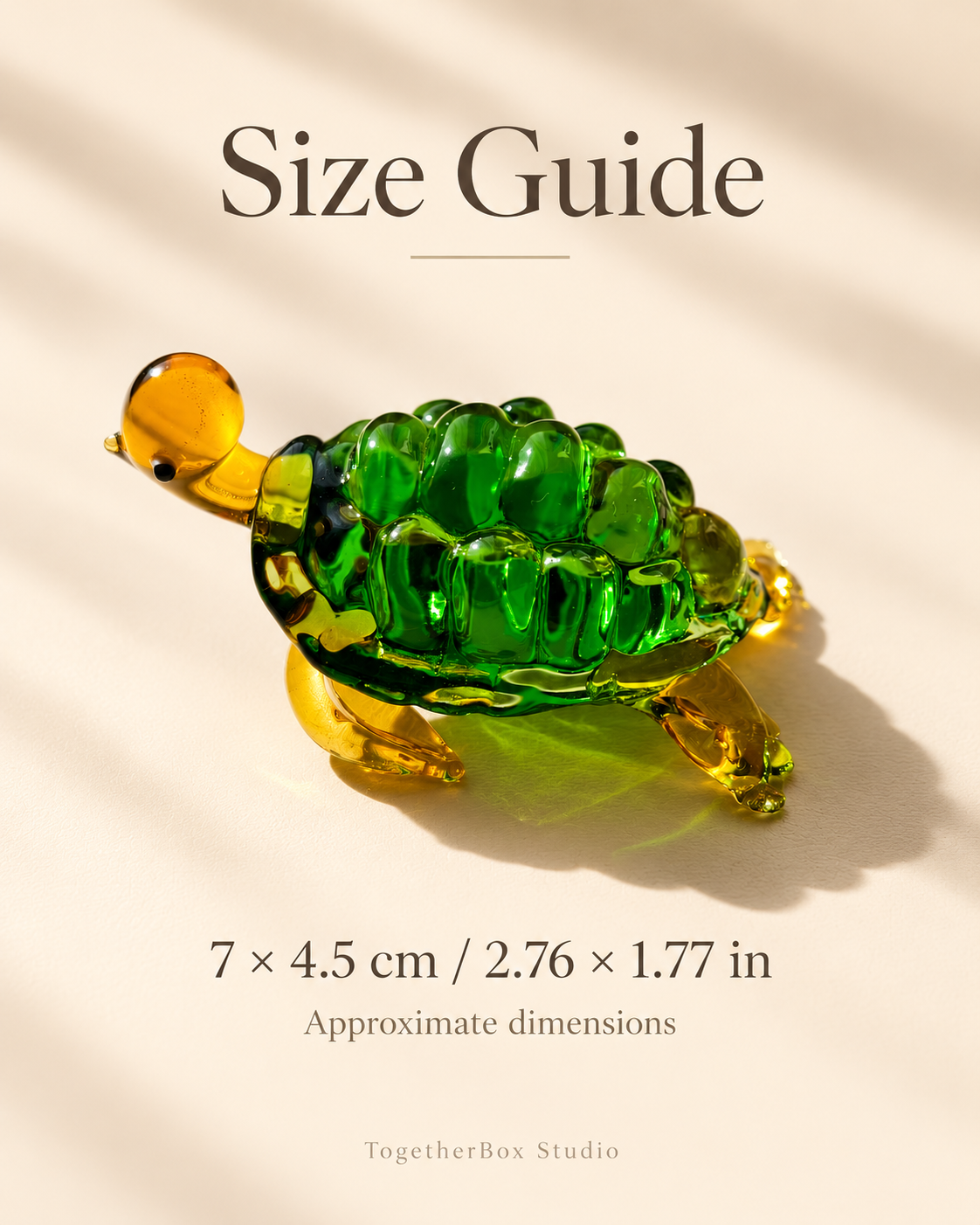 A Little Turtle by the Quiet Pond – Coloured Glass Figurine