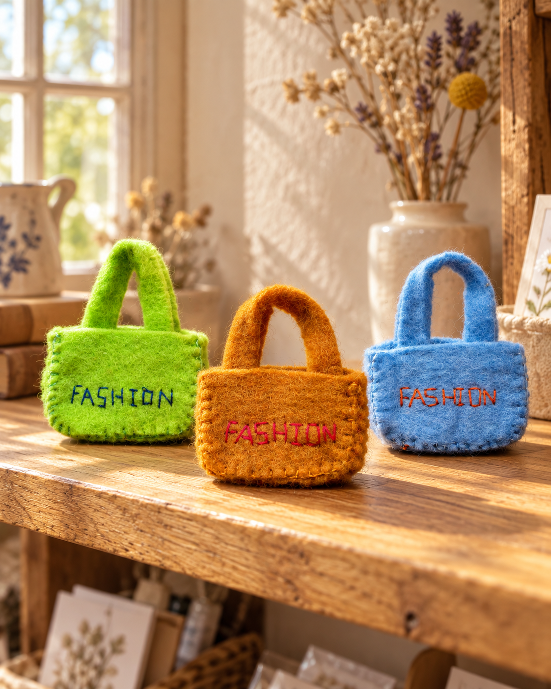 Pocket Boutique Bags – Mini Wool Felt Handbag Ornaments