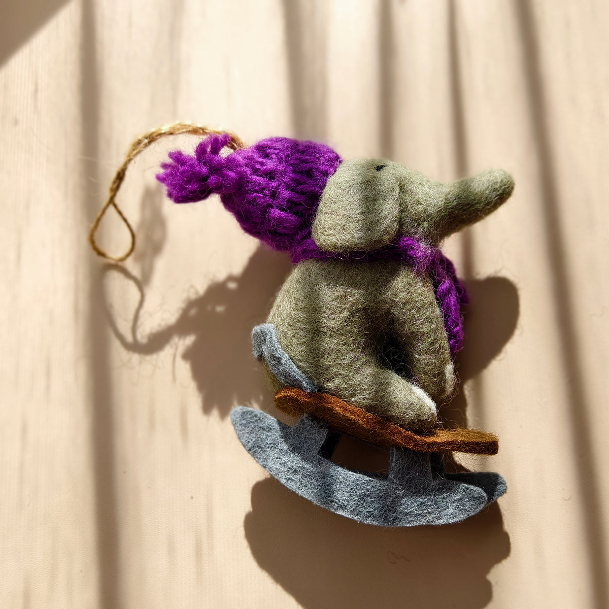 Gentle Giants – Handmade Wool Felt Elephant Ornaments