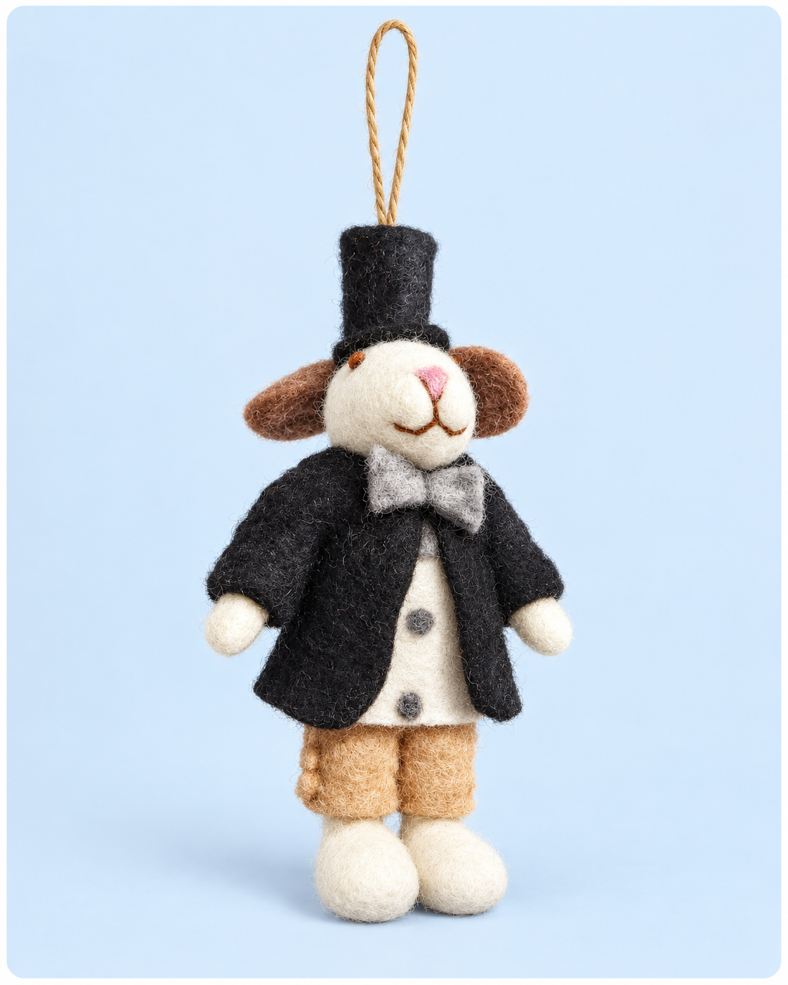Three Little Rabbits – Handmade Wool Felt Rabbit Ornaments