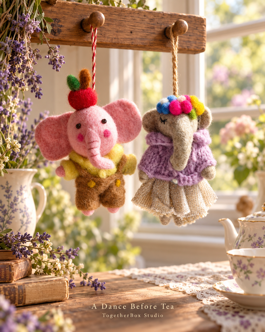 Elephant Companions – Handmade Wool Felt Elephant Ornaments