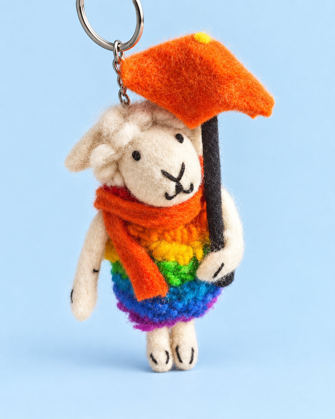Rainy Day Lambs – Handmade Wool Felt Sheep Ornaments