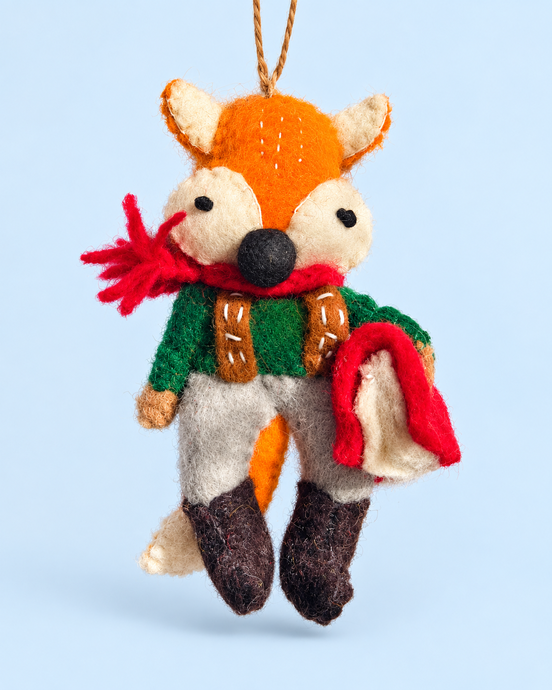 Three Woodland Foxes – Handmade Wool Felt Fox Ornaments