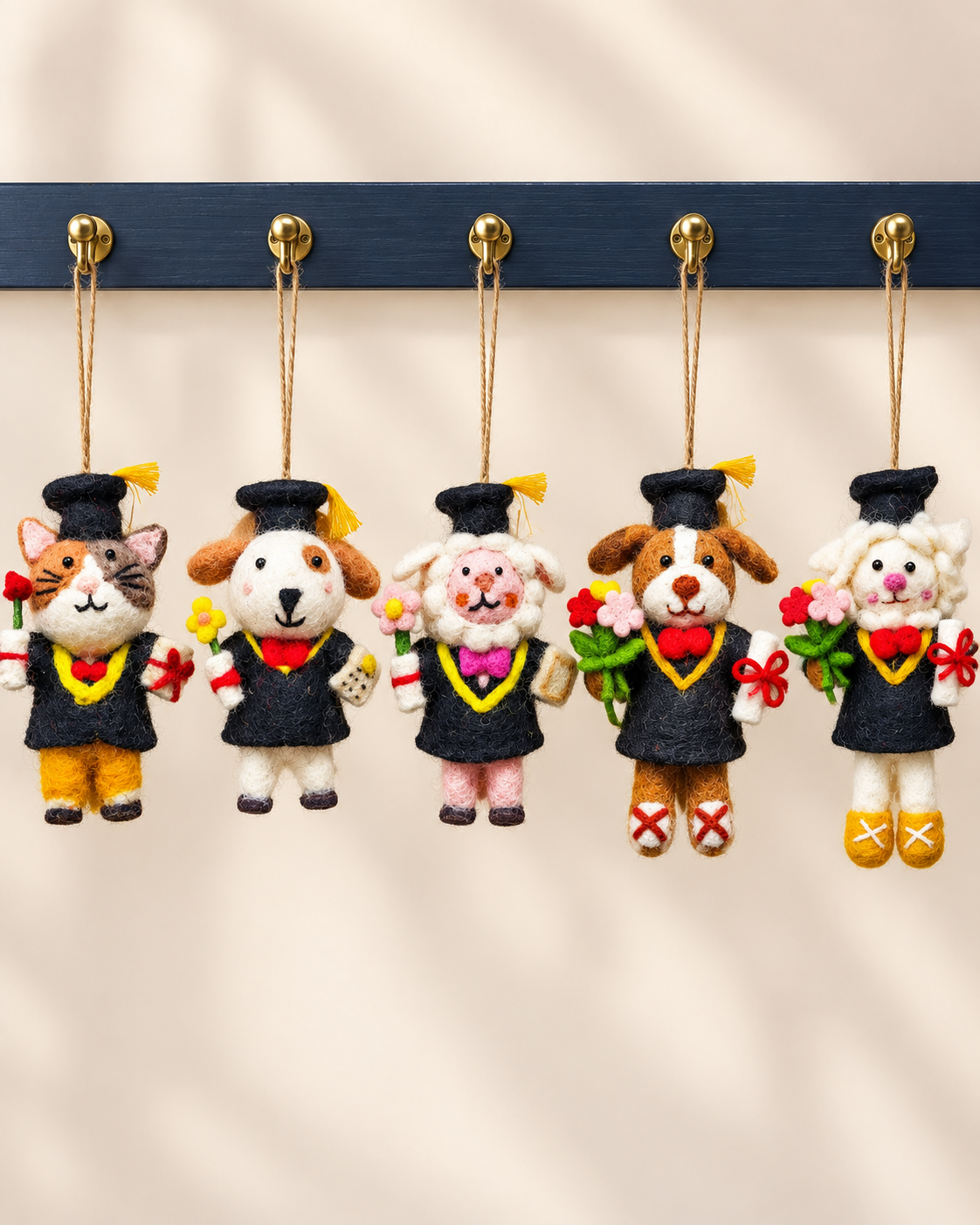 Little Graduates – Handmade Wool Felt Graduation Ornaments