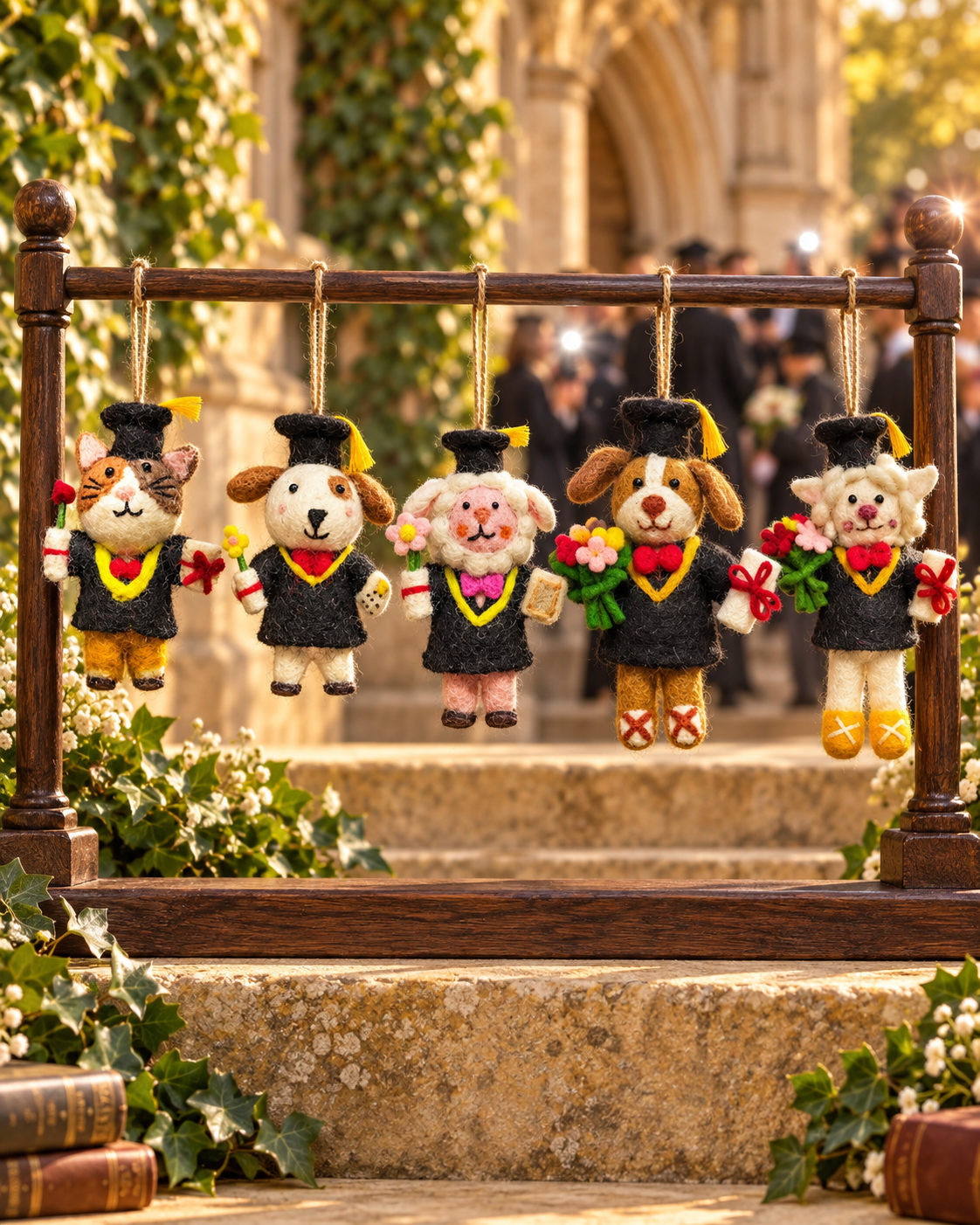 Little Graduates – Handmade Wool Felt Graduation Ornaments