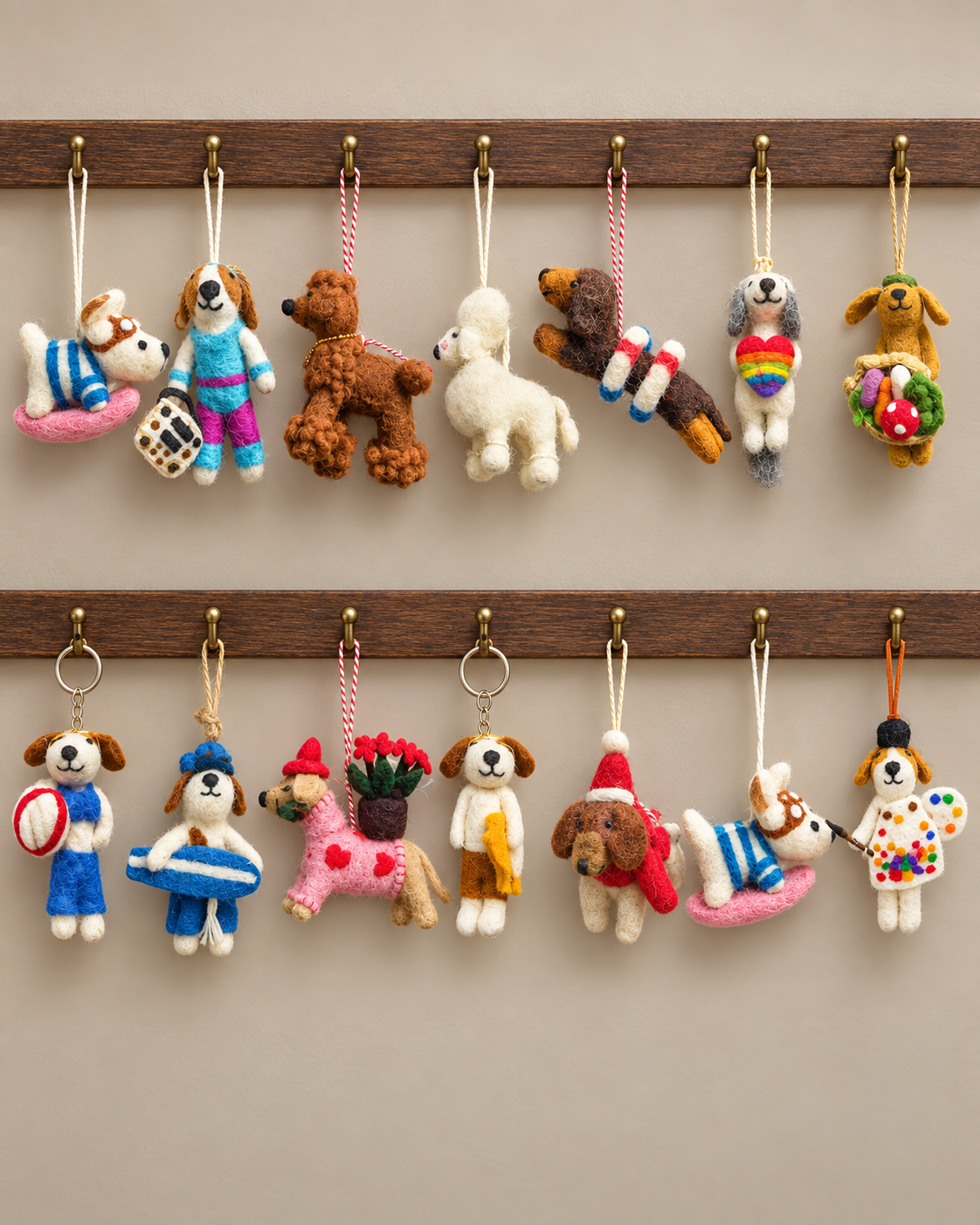 Faithful Little Dogs – Handmade Wool Felt Dog Charms & Ornaments