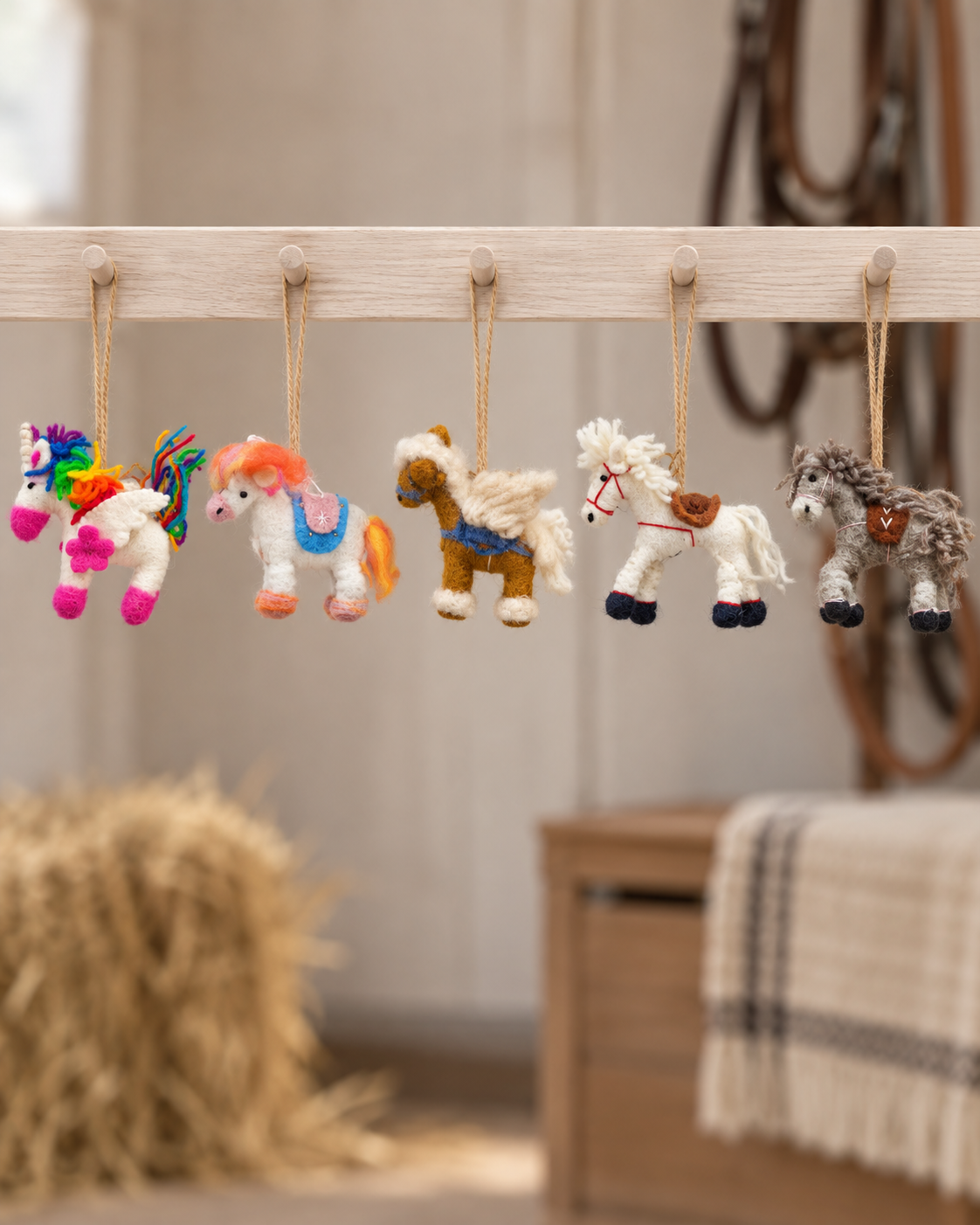 Pony Parade – Handmade Wool Felt Horse & Unicorn Ornaments