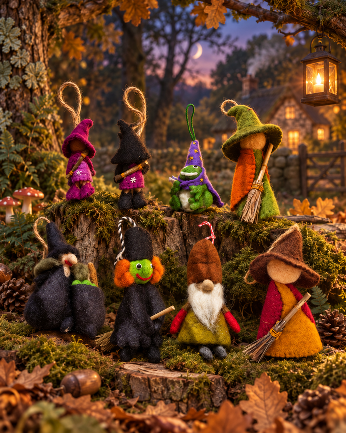 The Little Witching Hour – Handmade Wool Felt Witches & Wizards
