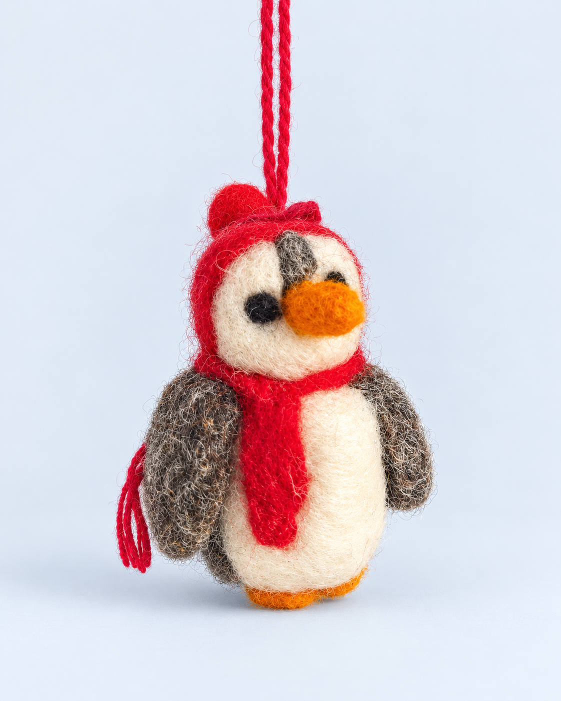 Little Penguin Parade – Handmade Wool Felt Penguin Ornaments