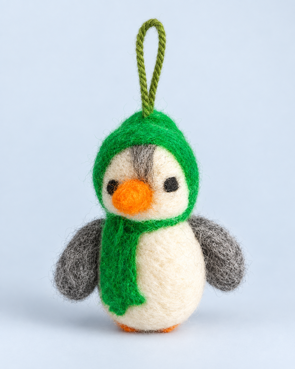 Little Penguin Parade – Handmade Wool Felt Penguin Ornaments