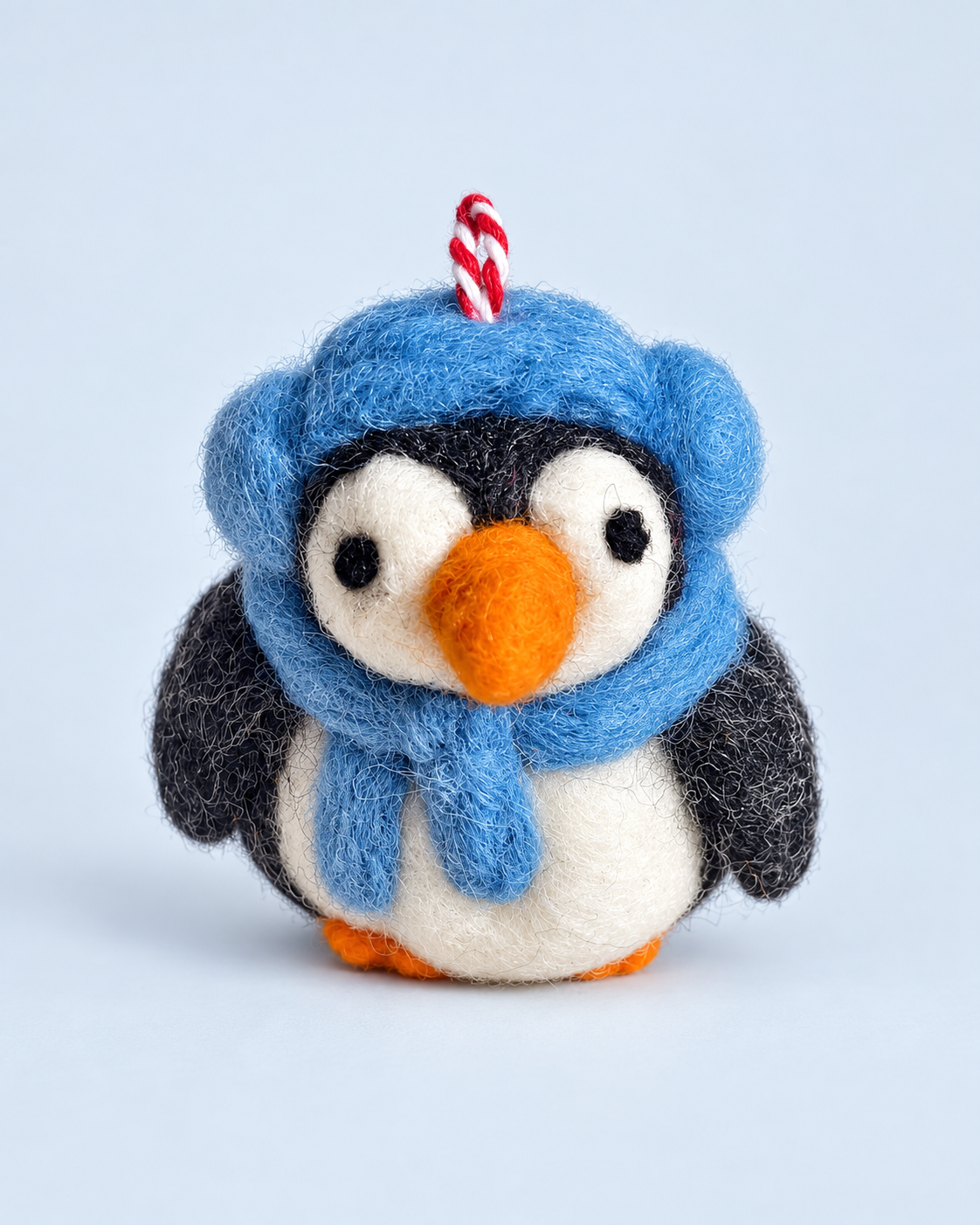 Little Penguin Parade – Handmade Wool Felt Penguin Ornaments