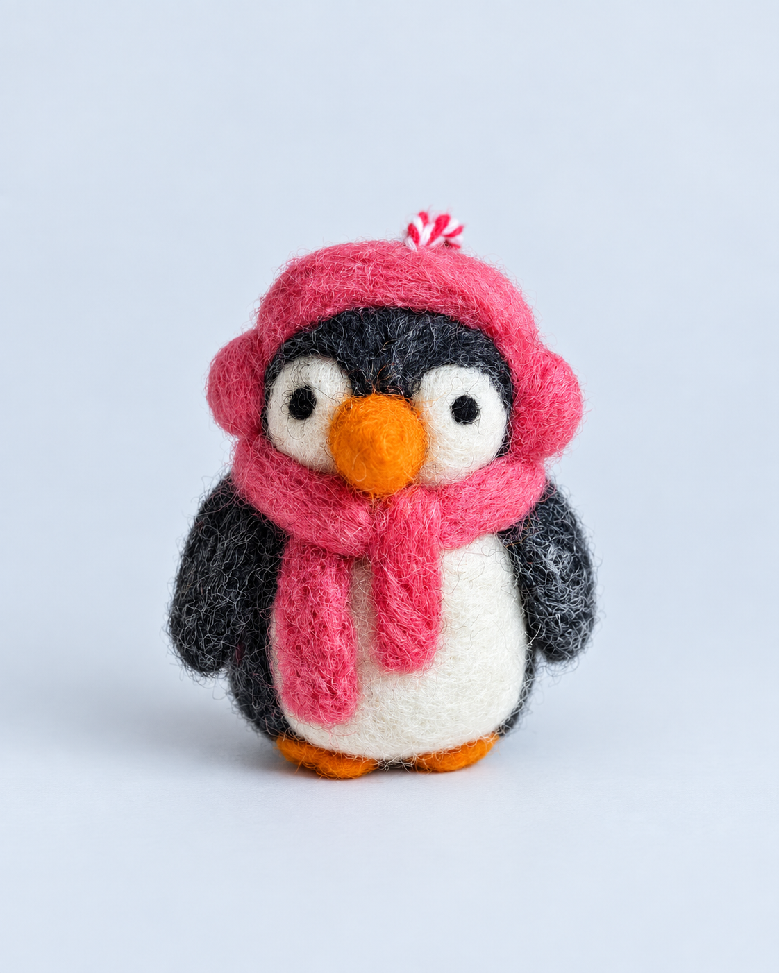 Little Penguin Parade – Handmade Wool Felt Penguin Ornaments