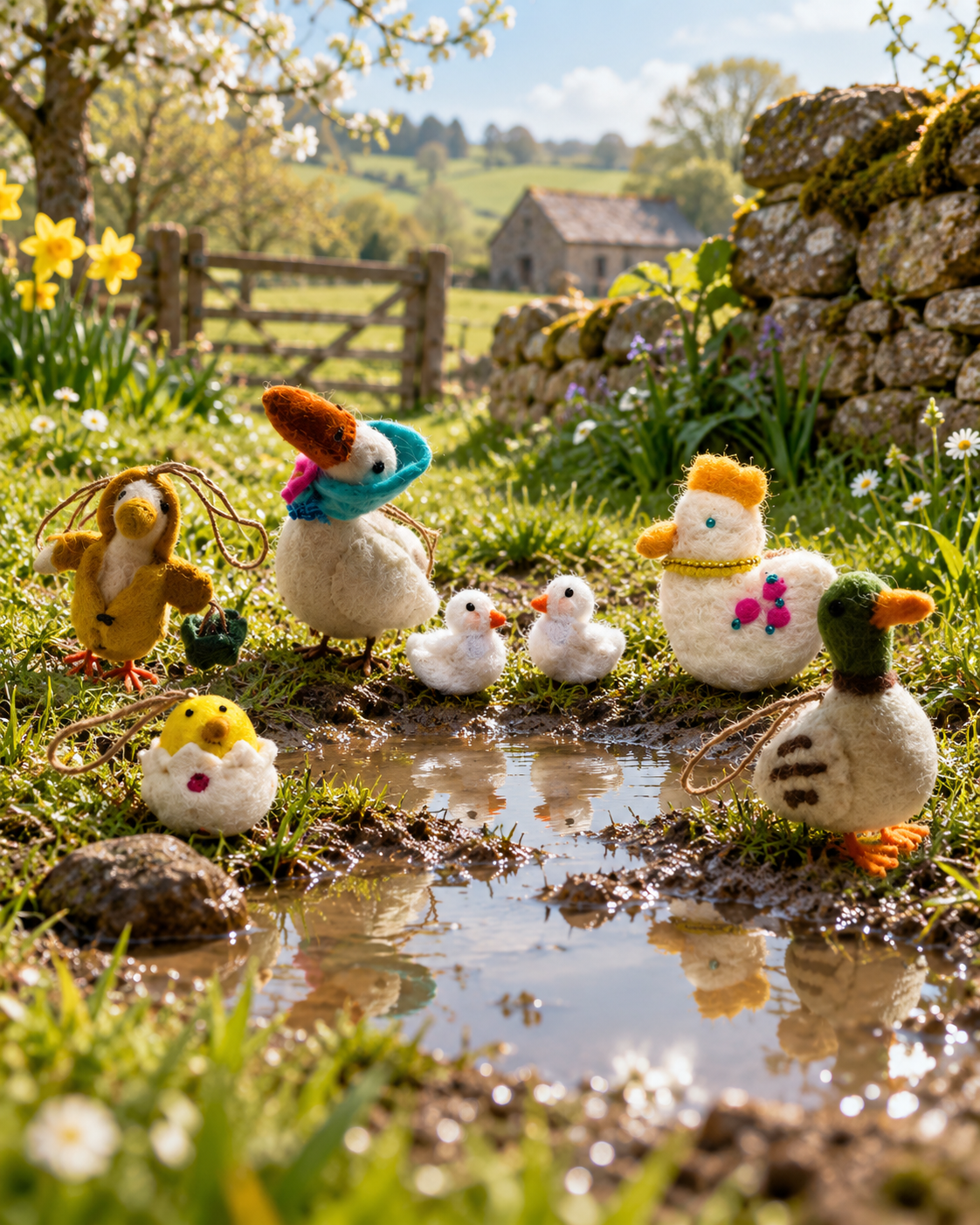 Farmyard Feathered Friends – Handmade Wool Felt Chicks & Ducks