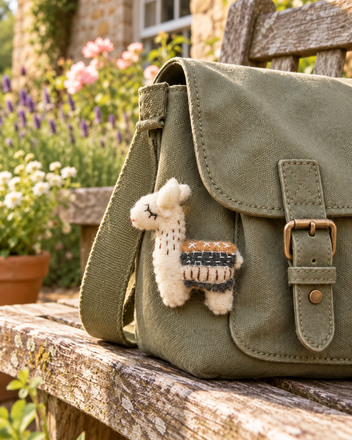 Little Sheep & Alpaca Friends – Handmade Wool Felt Keyrings, Brooch & Figurine