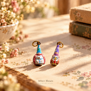 After Hours – Party Prickle & Purple Nightcap Owl Pendant / Charm Pair