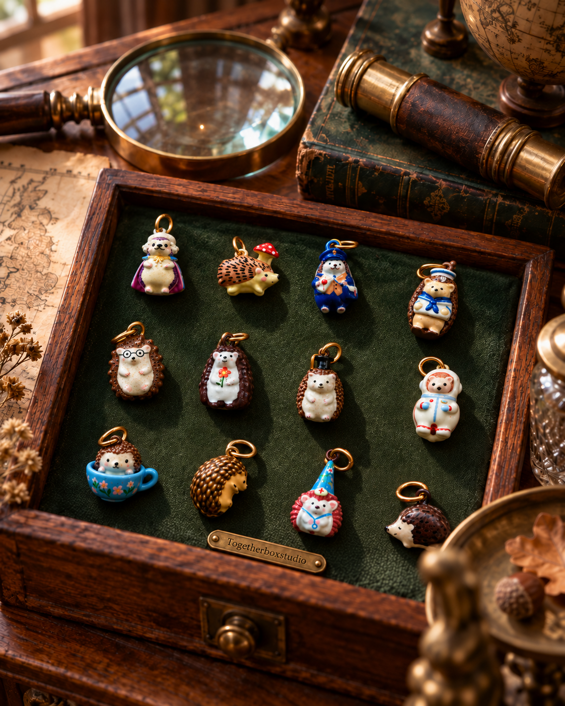 The Bramble Tales – Copper & Stainless Steel Hedgehog Charms & Pendants