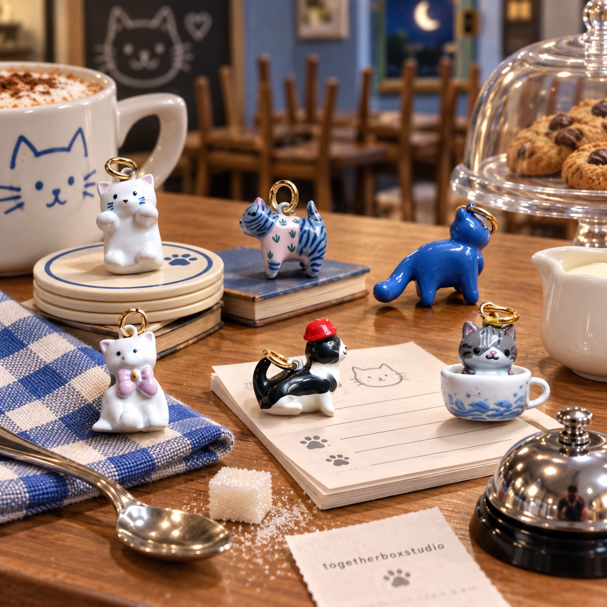 The Cat Café After Hours – Copper Cat Charms & Pendants