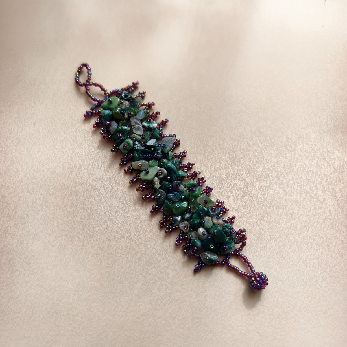 Colourful Lace Natural Stone Chip Beaded Bracelet – Natural Stone & Seed Beads