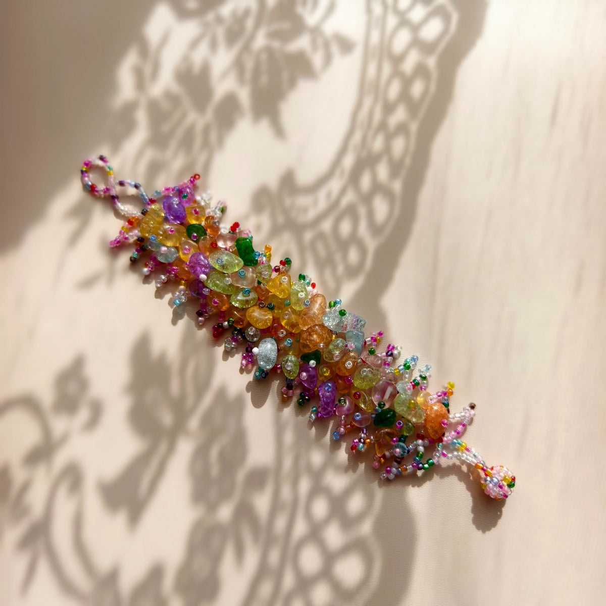Colourful Lace Natural Stone Chip Beaded Bracelet – Natural Stone & Seed Beads
