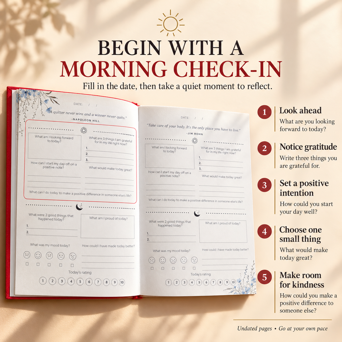 Christmas Self-Care Journal – Morning & Evening Reflections