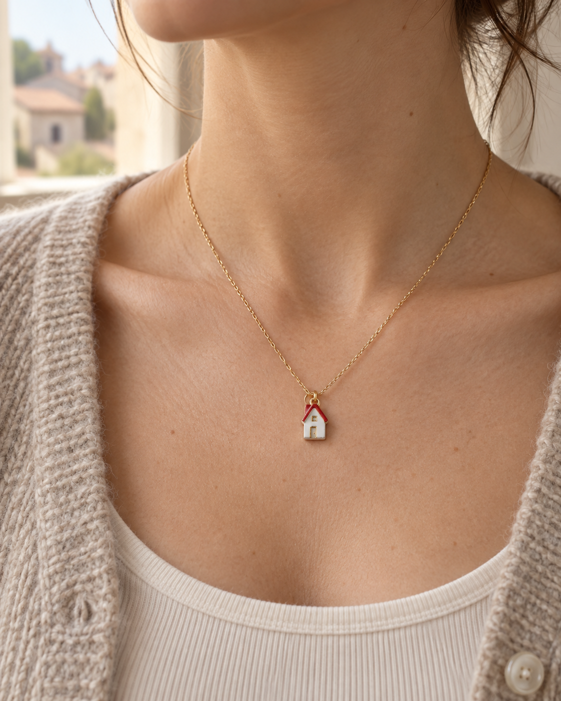 Colourful Lane house charms – necklace