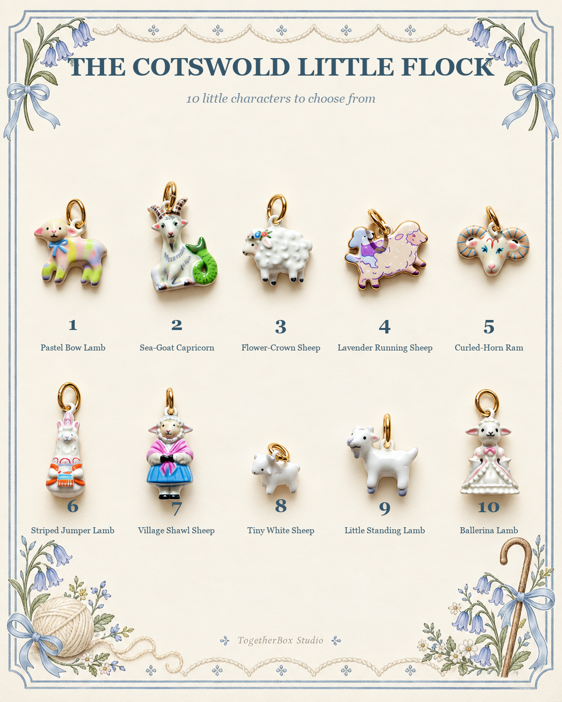 The Cotswold Little Flock – Copper & Stainless Steel Sheep Charms & Pendants