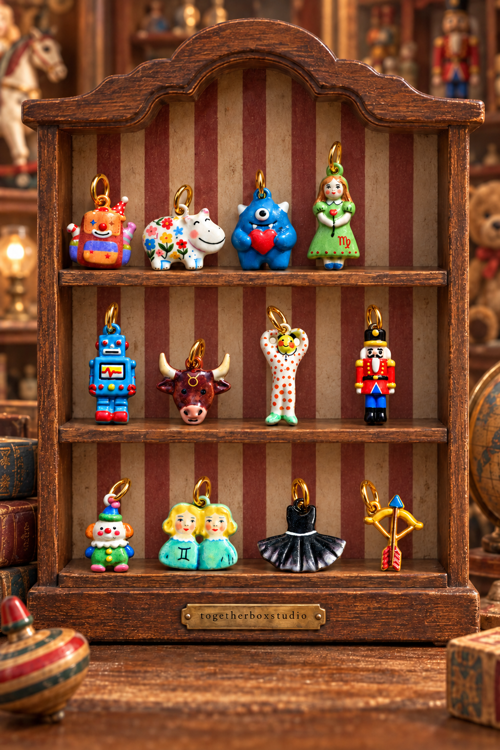 The Curiosity Cabinet – Copper & Stainless Steel Robot & Monster Charms & Pendants