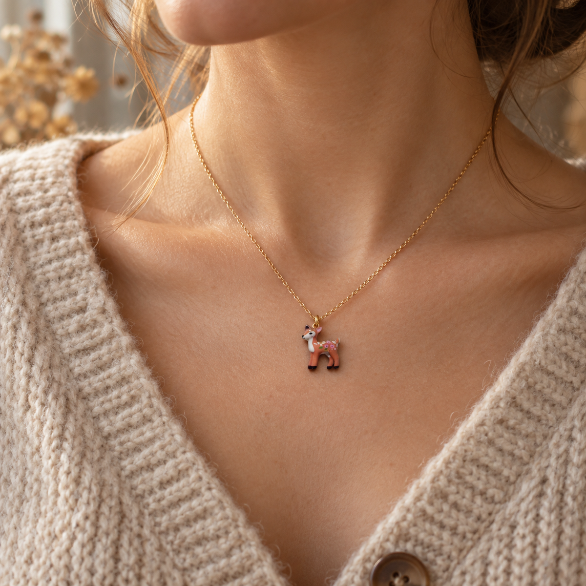 The Richmond Park Fawn Parade – Copper & Stainless Steel Deer Charms & Pendants