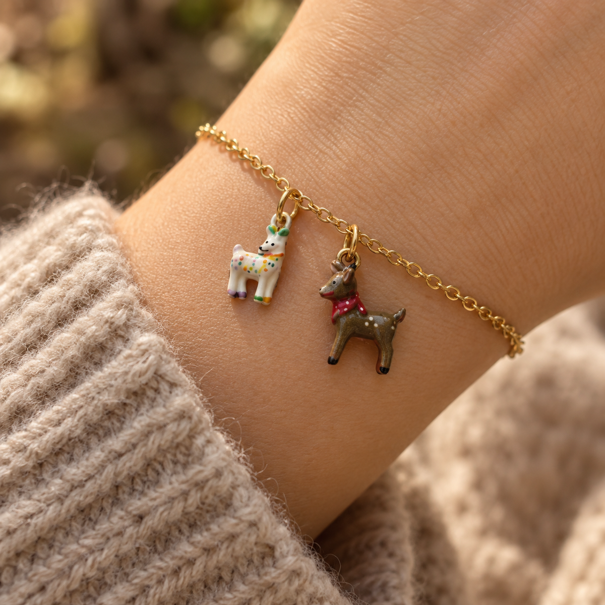 The Richmond Park Fawn Parade – Copper & Stainless Steel Deer Charms & Pendants