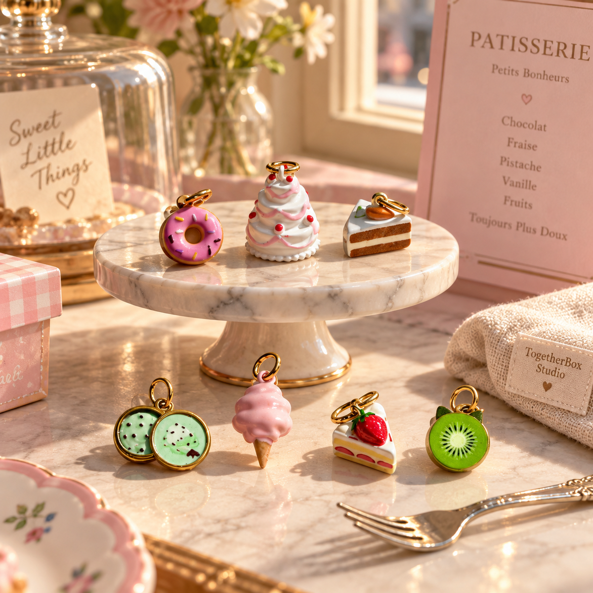 The Portobello Patisserie – Copper & Stainless Steel Dessert Charms & Pendants