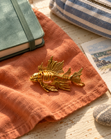 Devonian Fish Skeleton Brooch – Gold-Plated Copper