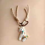 Meadow Pony – Floral Embroidered Fabric Bag Charm
