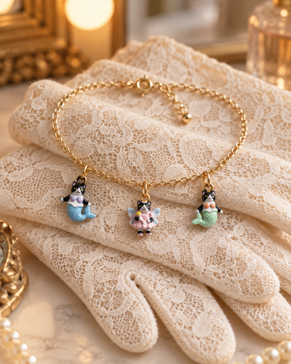 The Cat's Dressing-Up Trunk – Copper & Stainless Steel Cat Charms & Pendants