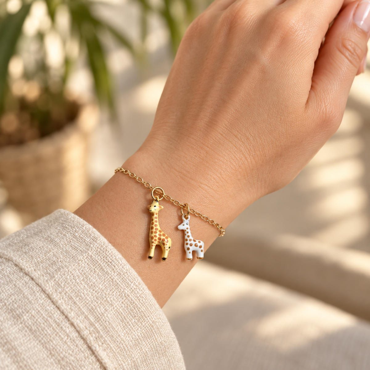 Palm House giraffe charms — bracelet