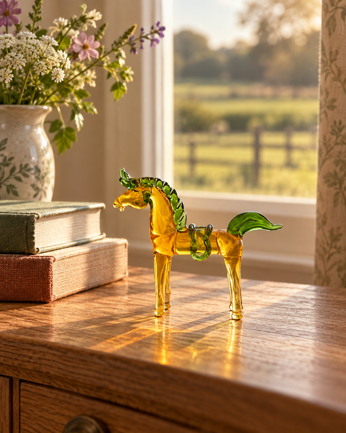 A Little Horse at First Light – Coloured Glass Figurine