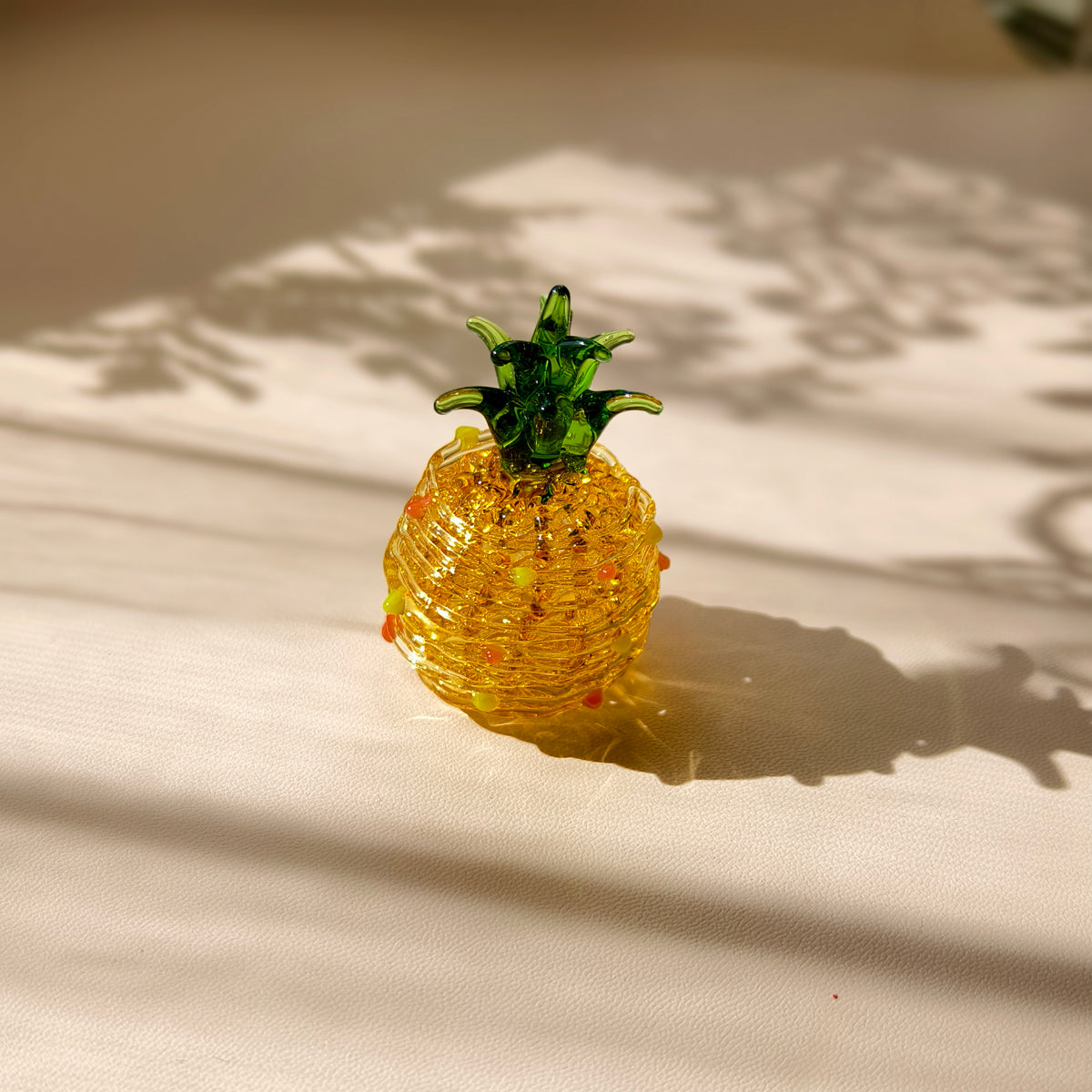 Little Sunlit Pineapples – Coloured Glass Figurines