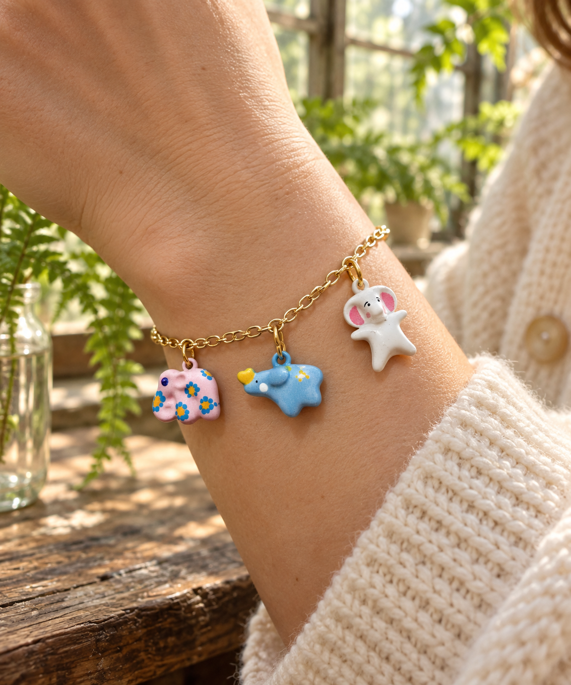 The Glasshouse Gathering – Copper & Stainless Steel Elephant Charms & Pendants